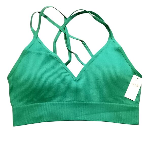 Aerie Seamless Strappy Padded Bralette in green, size medium, NWT - Picture 2 of 10